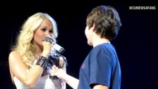 Carrie Underwood gives fan his first kiss [upl. by Oijimer]