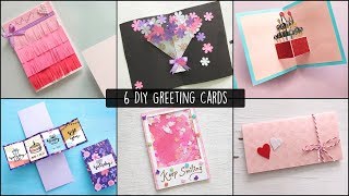 6 Easy Greetings Cards Ideas  Handmade Greeting Cards [upl. by Malory]