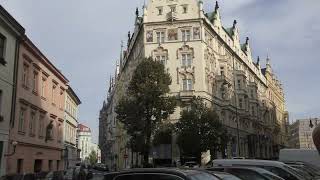 Views of Hotel Paris in Prague western aspect and Kralodvorska street [upl. by Iel]