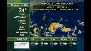 Parasat Weather Update Cagayan de Oro City Tropical Storm quotSENDONGquot PATH 10 AM December 16 2011 [upl. by Marys]