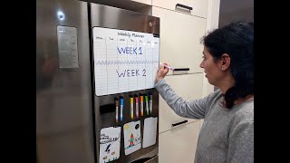 Magnetic Dry Erase Weekly Calendar for Refrigerator Full Set 8 Markers  Eraser  175quot x 135quot [upl. by Salohcim588]