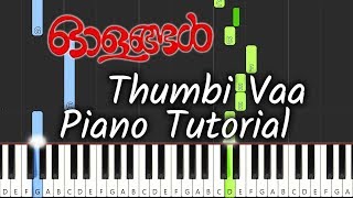 Thumbi Vaa Piano Tutorial Notes amp MIDI  Olangal  Malayalam Song [upl. by Idnek]