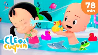 Bath Song with Cuquin and more Nursery Rhymes by Cleo and Cuquin  Children Songs [upl. by Neddie]