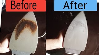 how to clean burnt iron plate when burnt with cloth  how to clean iron with toothpaste [upl. by Naillil]