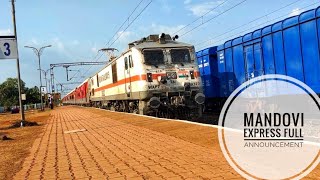 Complete announcement with coach position of 10103 Mandovi express with arrival at kankavali station [upl. by Yanahc]