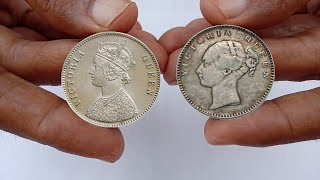 1862 Victoria Queen silver Rupee coins full detail price or value [upl. by Nwahsal898]