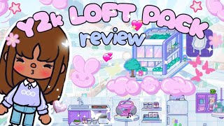 New  pack review💖💕 Toca boca Y2k LOFT PACK update 🌟🌟 review aesthetics [upl. by Leamhsi323]