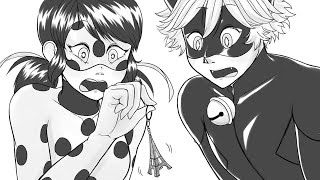 Ladynoir Transforms Into Reniette  Miraculous Ladybug Comic Dub [upl. by Isadora]