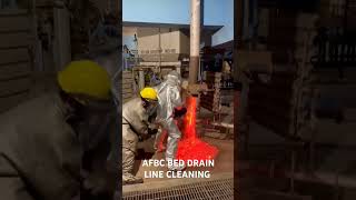 AFBC boiler bed drain line cleaning with safety [upl. by Ived]