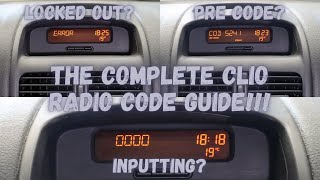 Renault Clio Radio Code  THE COMPLETE GUIDE [upl. by Pride]