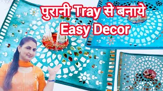 quotEasy DIY Decor Tray with Mirror Mosaic Patternsquot Diwali craft Ideas [upl. by Erbas]