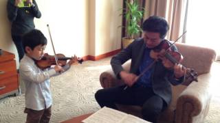 Bach D Minor Two Violins Concerto  吕思清和  Christian Li Aged 6 [upl. by Tonina126]