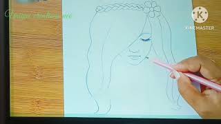 How to draw girl shaded drawing🥰drawingtutorial easy shadedbeautiful [upl. by Ajan983]