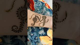 M letter mehedi design part13  simple and stylish henna letter design mehndi hennatattoo viral [upl. by Hallie]