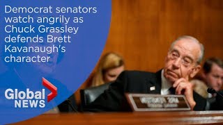 Democrat senators watch angrily as Grassley defends Kavanaugh [upl. by Ramyaj272]