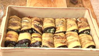 stuffed eggplant rolls شرائح باذنجان محشية مع السلق والجبن samiras kitchen episode  107 part 1 [upl. by Natale944]