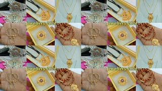 ट्रेंडी हॉलमार्क gold ladies ringmangalsutrakitty chain and heavy silver dulhan payal design 2024 [upl. by Zeni]