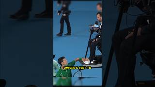 Why did Djokovic touch the umpires feet 🫣 djokovic tennis sports novakdjokovic [upl. by Ulane556]