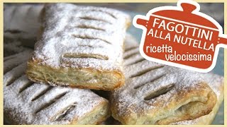 FAGOTTINI ALLA NUTELLA  ricetta velocissima [upl. by Reyem]