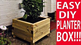 How to Make a Wooden Planter Box  The Easy Way to Build a DIY Planter Box  DIY Decor Ideas [upl. by Salene]