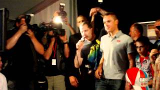 Victoire de Philippe Gilbert LiegeBastogneLiege dans la Redoute party tent [upl. by Landahl]