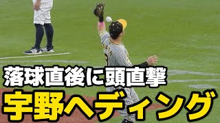 【令和の宇野ヘディング】佐藤輝明、平凡なフライを捕り損ねて打球が頭に当たる痛恨エラー【珍プレー】 202498 [upl. by Lrub151]