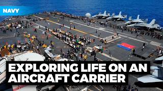 From Ship’s Store to Barbershop Exploring Life on an Aircraft Carrier [upl. by Aihsek585]