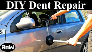 Using Boiling Water and a Plunger to Remove Car Dents  Does it Work [upl. by Kinnon]