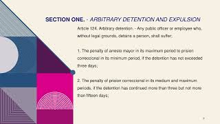 Lecture Criminal Law Arbitrary Detention and Warrantless Arrest [upl. by Nellek]