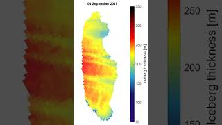 Thinning and Breakage of the A68A Iceberg Over Time [upl. by Ahsekin]