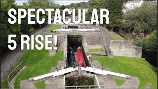 88 Narrowboat on the Bingley Five Rise  Spectacular Locks by Boat [upl. by Asirrak359]