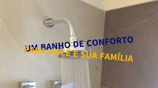 Aquecedor de água a gás Rinnai REU2802 prata gás natural vazão de 35 litros atende 03 duchas [upl. by Meara79]