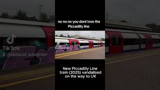 New Piccadilly Line Train Vandalised upon delivery  train travel painting graffiti new [upl. by Dahle]