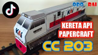 Membuat Papercraft CC 203 Miniatur Kereta Api [upl. by Olin]