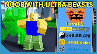 NOOB WITH ULTRA BEAST TIER PETS x150B BOOST  Roblox Ninja Legends [upl. by Anrehs]