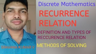 RECURRENCE RELATION IN TELUGU Definition and types of Reccurence relation methods of solving [upl. by Lihka412]