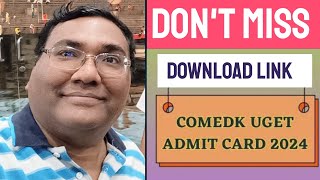 How to download Comedk admit card 2024Comedk hall ticketComedk admit card download linkComedk TAT [upl. by Atnahc]