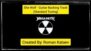 Megadeth  She Wolf Solo  Guitar Backing Track   Roman Kataev [upl. by Cavit499]