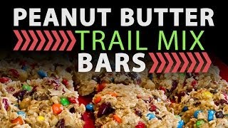 Peanut Butter Trail Mix Bars  Energy Bar Recipe [upl. by Ahseenat]