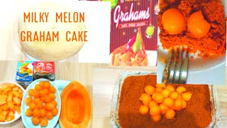 HOW TO MAKE GRAHAM MELON CAKE  NO BAKE GRAHAM MELON CAKE  Chappie and friendz [upl. by Nwhas]