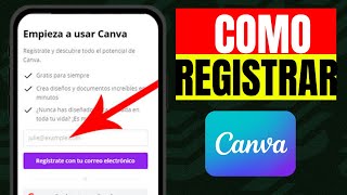 Cómo registrarse en canva [upl. by Mihar]