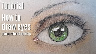 Tutorial How to draw eyes with COLORED PENCILS [upl. by Charmion]