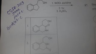 6Csir net chemical science june 2019 part c organic chemistry solution in hindi Barton reaction [upl. by Leiram184]