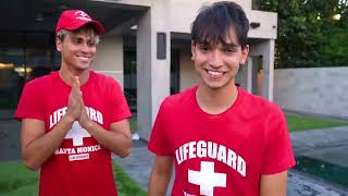 Lucas and Marcus WE BECAME LIFEGUARDS FOR A DAY [upl. by Hilten]