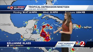 Tropical Depression 19 forms in the Caribbean [upl. by Virgin931]