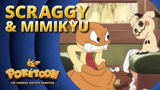 Scraggy and Mimikyu 💥  POKÉTOON Shorts [upl. by Atinod858]