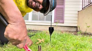 Installing Vigoro Rockdale no digging fence [upl. by Aihc204]