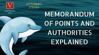 What is a memorandum of points and authorities [upl. by Pirzada806]