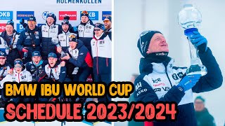 BMW IBU World Cup Biathlon  Schedule 20232024 [upl. by Ntisuj]