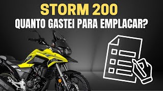 Quanto gastei para emplacar minha Storm 200 [upl. by Jamilla]